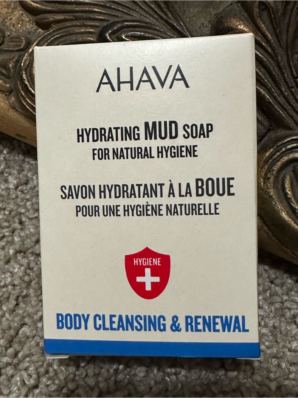New In Box Ahava Hydrating Mud Soap For Natural Hygiene Body Cleansing + Renewal